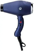 GAMMAPIU' W 1850-2200 Sèche-cheveux professionnel Air Dual Ionic – 2250 W / 2000 W, argenté/bleu