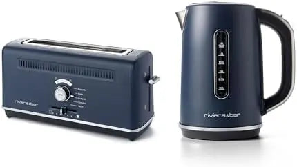 Riviera&bar Ensemble Petit Déjeuner 2 en 1 Grille-Pain et Bouilloire électrique 1.8 L – 1010 W, bleu
