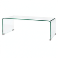 Table basse, en verre trempé, coloris transparent, 98 x 45 x 30 cm, pour le salon