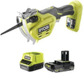 Pack RYOBI Elagueur à main RY18PSA-0-18V One+ - 1 Batterie 2.0Ah - 1 Chargeur rapide – 2,0 Ah, gris/beige