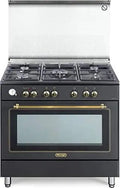 Cuisine à gaz avec four électrique – 90 x60 cm, gris