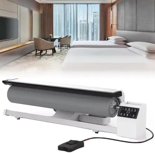 Presse à vapeur rotative à rouleau avec pédale et vapeur continue pour un repassage efficace du linge – gris