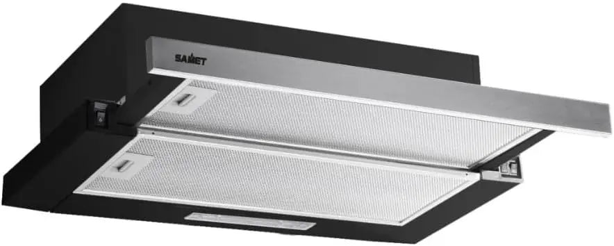 Hotte sous-armoire noire avec façade amovible inox 60 cm - NEWSLIM – 60 Hz