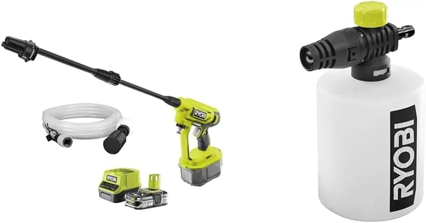 RYOBI - Pistolet Haute Pression sans Fil à Batterie 18V One+ 22 Bars - 182 L - buse 3-en-1 & Buse – 182 l/h, 2,5 Ah, gris/noir