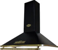 Kaiser Empire Hotte aspirante au design exclusif 90 cm / hotte murale / hotte à cheminée noire / poignée – 910 m³/h, 50 Hz