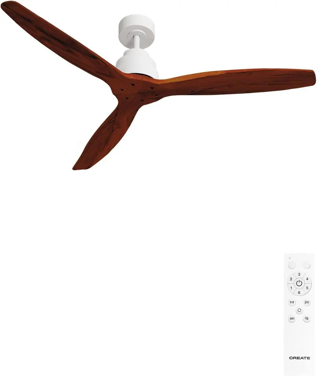 CREATE / WINDSTYLANCE NATURAL WOOD/Ventilateur de plafond avec télécommande – 40 W, blanc