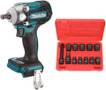 Makita DTW300Z - Clé à Chocs BL 18 V lxt 330 nm 1/2' & KS Tools 515.0112 - Coffret de Douilles à Choc 6 – rouge/gris