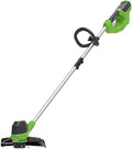 Greenworks 40V Coupe Bordure Sans Fil pour Jardins Moyens – G40LT, 2 Ah, sans batterie, gris/vert