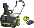Déneigeuse 36V sans balais RYOBI - 45 cm - déblaiement 25 cm - éjection max 8m - 1 batterie lithium+ 36V – gris/noir