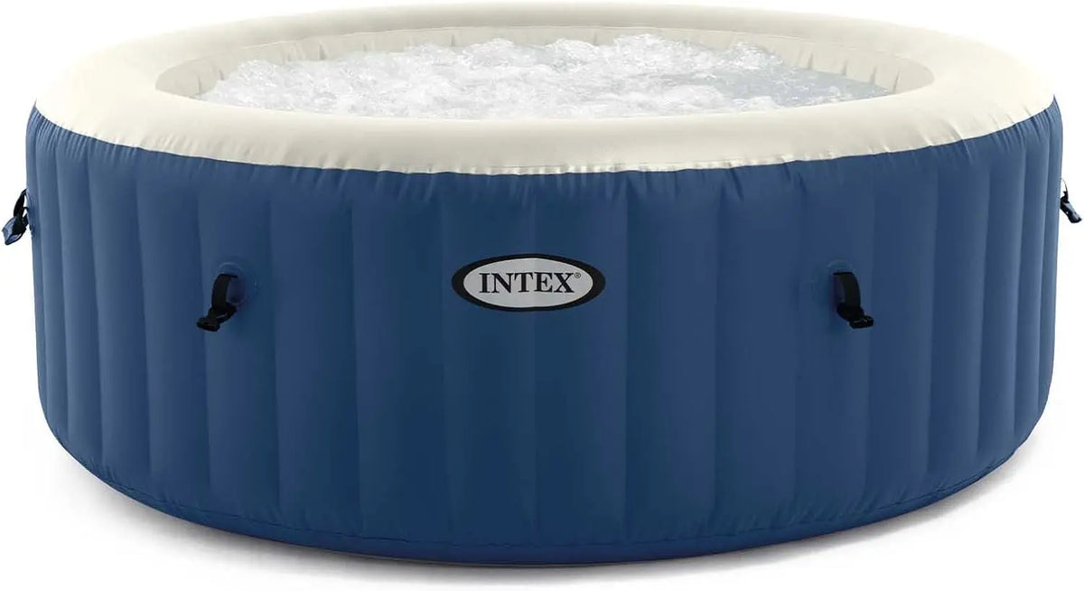 Intex 28486 - Hydromassage gonflable rond PureSpa Bubble bleu – 180 x 66 cm, 4 places