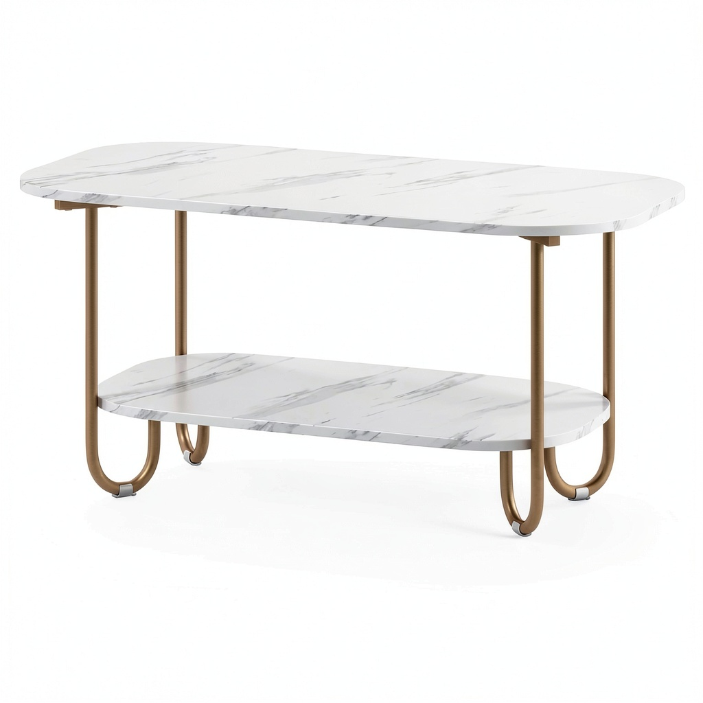 Bureau, 100 x 50 x 45 cm, coloris blanc et doré, pour l’espace de travail