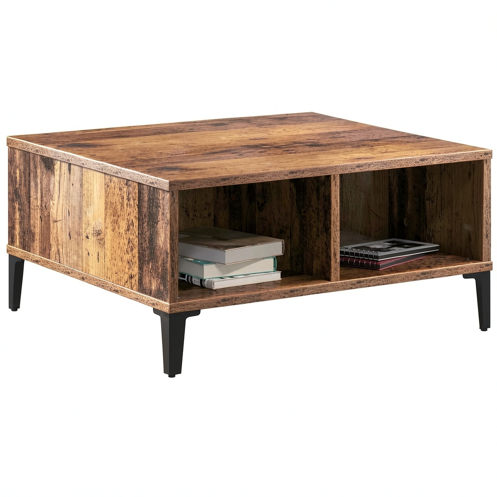 Table basse, avec rangement, 60 x 60 x 30 cm, pour le salon
