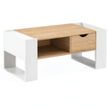 Table basse, avec tiroirs, coloris blanc, pour le salon