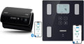 OMRON EVOLV tensiomètre bras électronique sans tube + OMRON VIVA pèse personne avec moniteur – noir/gris