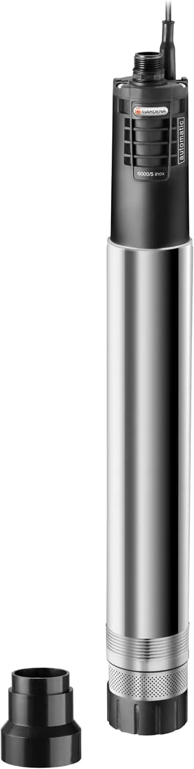 Gardena Pompe immergée de forage 6000/5 inox automatic : pompe de puits – 6000 l/h, argenté