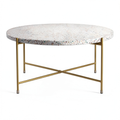 Table basse, en métal, coloris doré, pour le salon