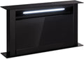 Hotte rétractable Klarstein Downdraft 90cm - Hotte de cuisine avec débit d'air boost de 604 m³/h – noir