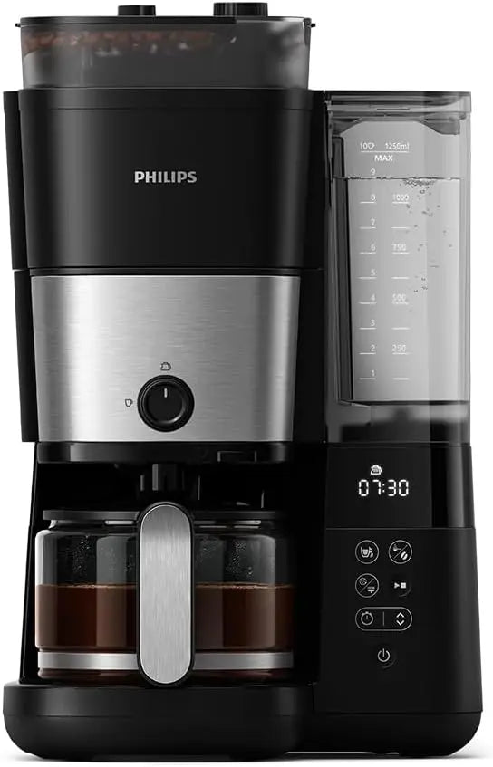 Philips HD7888/01 – cafetière filtre avec broyeur conique, 1,25 L, mouture et intensité réglables