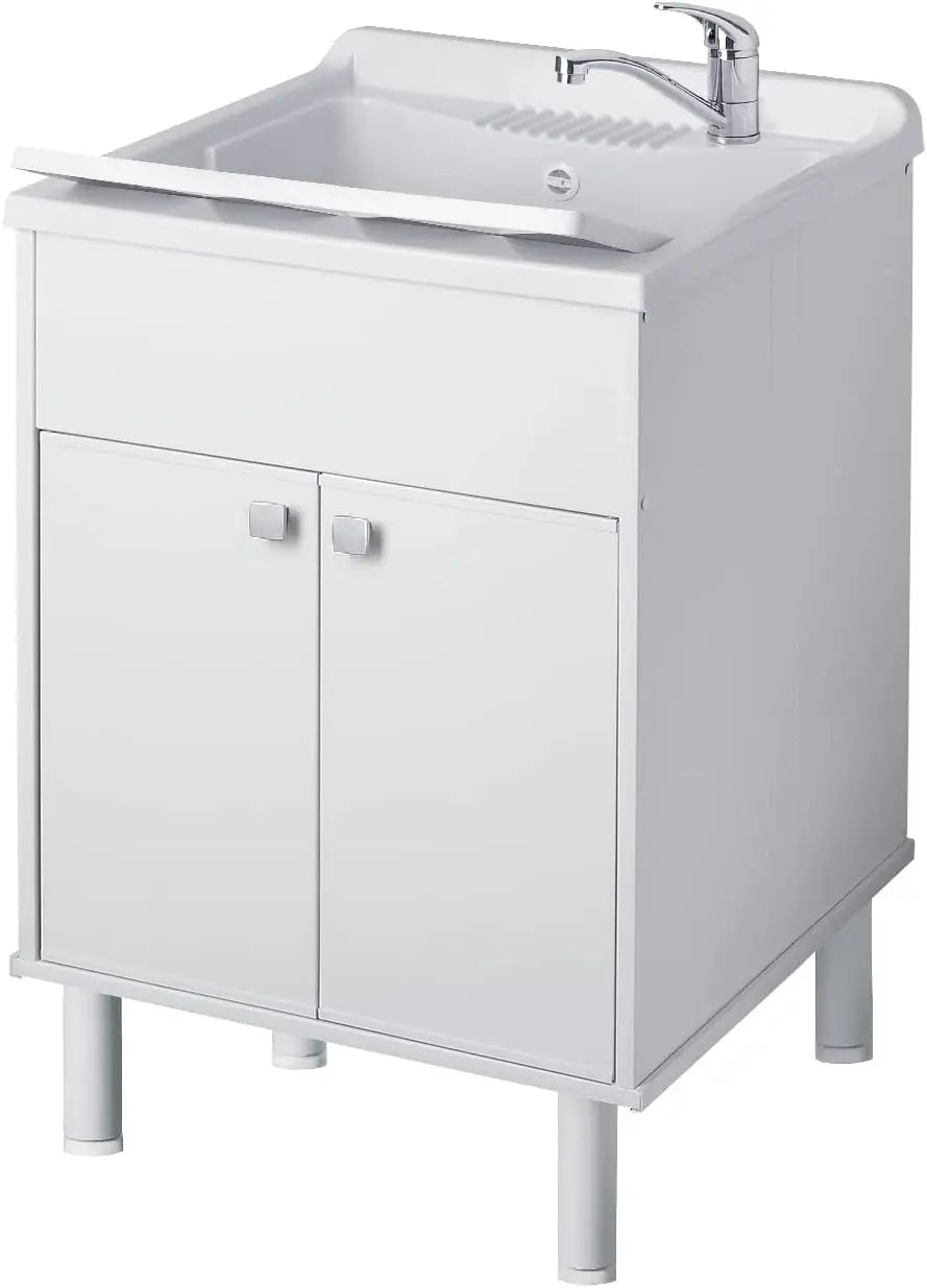Negrari Lavabo Lavabo en résine évier ou lavabo – blanc