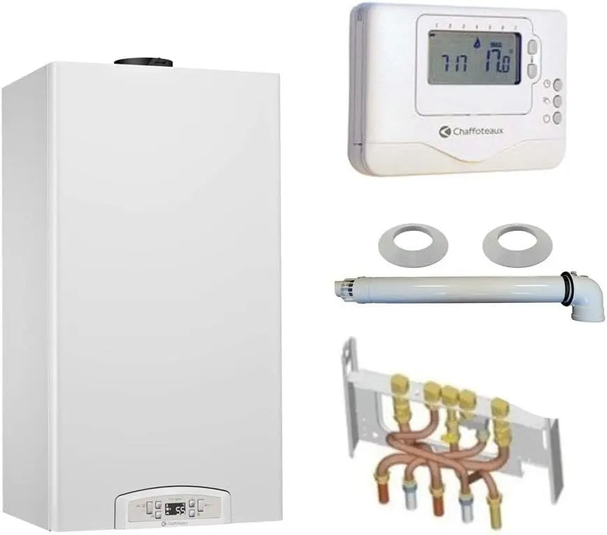 Chaudière Gaz Condensation Inoa vert Chaffoteaux 25 kW Complète Ventouse + Douilles + Dosseret