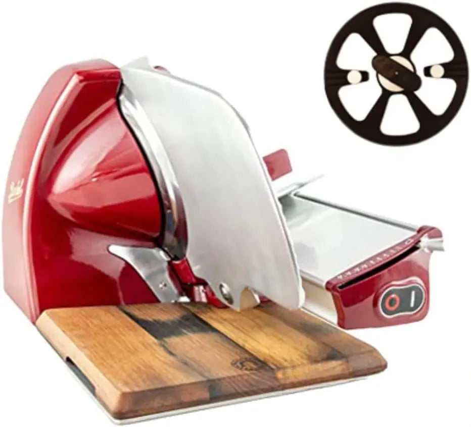 Berkel Trancheuse Home Line 200 Plus en rouge - Trancheuse de cuisine avec. détachant de couteau