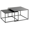 Table basse, en métal, coloris noir, pour le salon