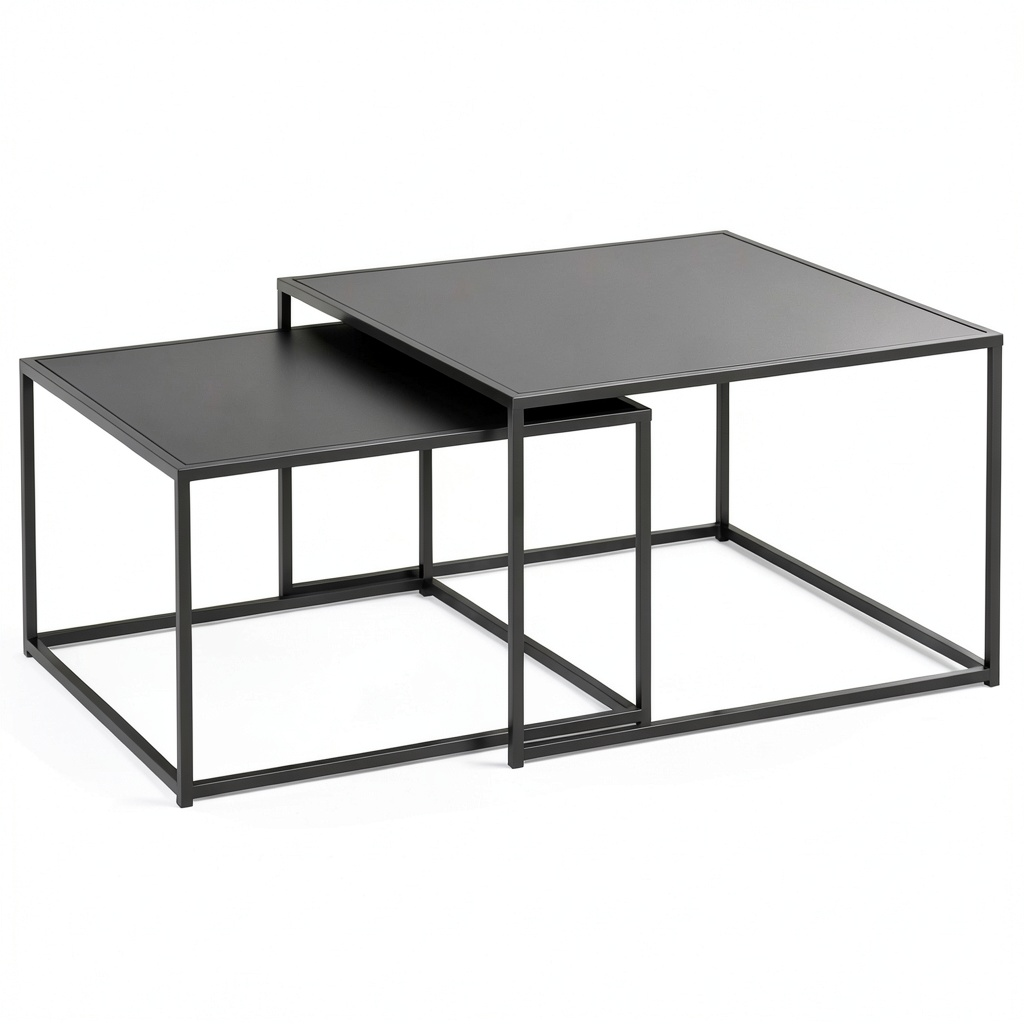 Table basse, en métal, coloris noir, pour le salon