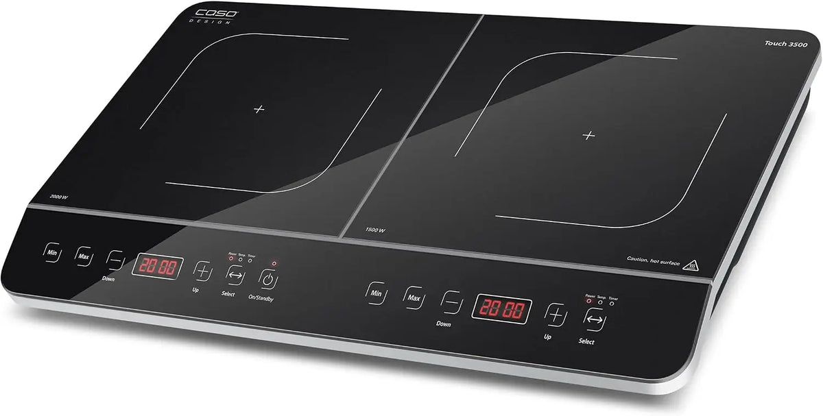 CASO Touch 3500 Plaque de cuisson à induction double mobile – 3500 W, noir/gris