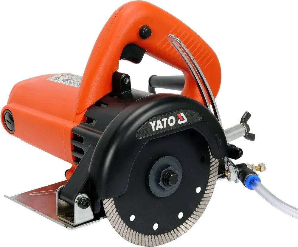 YATO Scie à tronçonner professionnelle humide et sec 1400 W avec disque diamant Ø 125 mm – noir/gris/orange