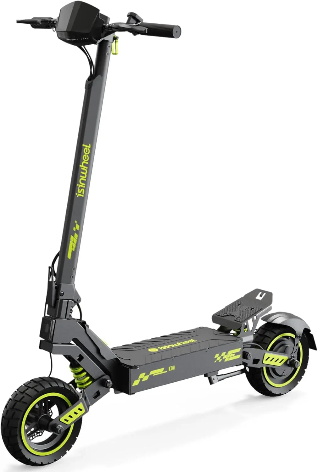 Isinwheel Trottinette Électrique Tout-Terrain Adulte – 1200 W, 10 Ah, gris/noir