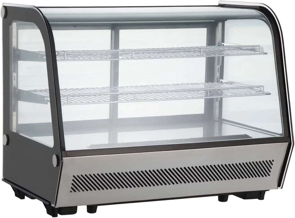 Générique Vitrine Réfrigérée de Comptoir Professionnelle - 160 L - Froid Ventilé - 0 / +12°C - Double – argenté