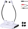 SIMOLIO Casques téléviseur sans Fil – 2,4 GHz, blanc/gris/noir