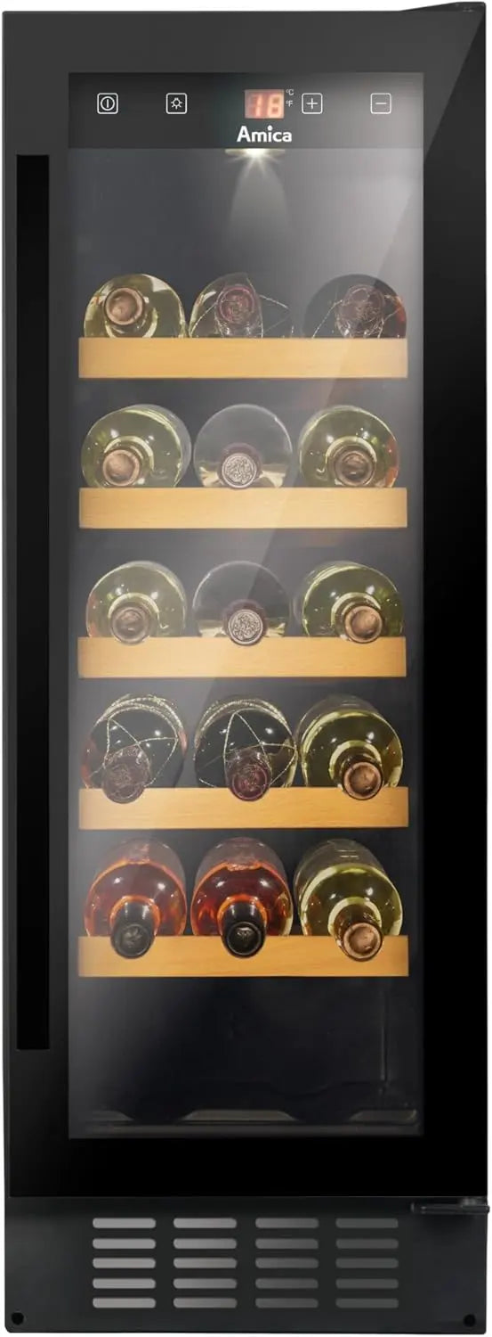 Amica VinoOptima - Cave à vin autonome - Capacité de 20 bouteilles - Système VinoOptima - Protection UV – 138 kWh, gris/noir