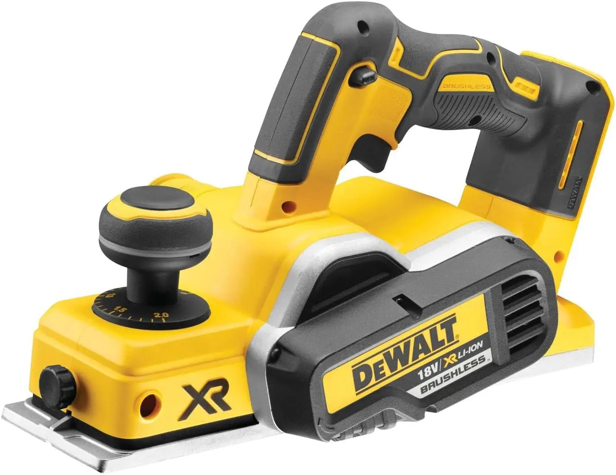 DEWALT Rabot sans balais XR 18V sans Batterie ni Chargeur – DCP580N-XJ, gris/jaune