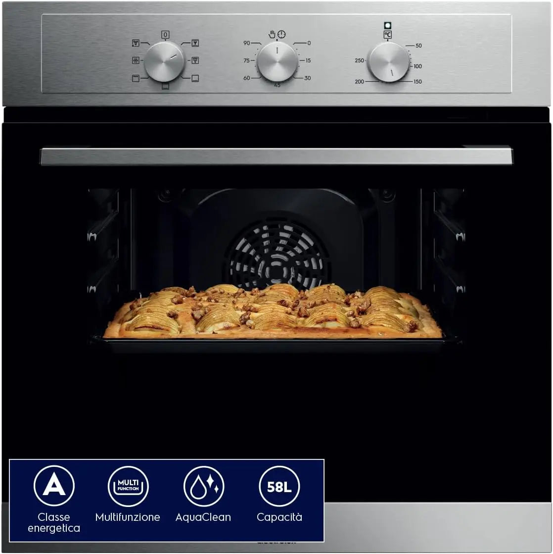 Electrolux Four encastrable multifonction aquaclean - ELECTROLUX - EOH2H00BX - Inox - Anti-trace - Porte ventilée 2 – 58 litres, argenté