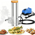 Générateur de Fumée Froide en Acier Inoxydable avec Pompe à Air – 1 litre, 21 × 7,5 × 28,5 cm, argenté