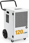 Déshumidificateur commercial 120L/jour pour garages jusqu'à 300m² – 7 L, gris