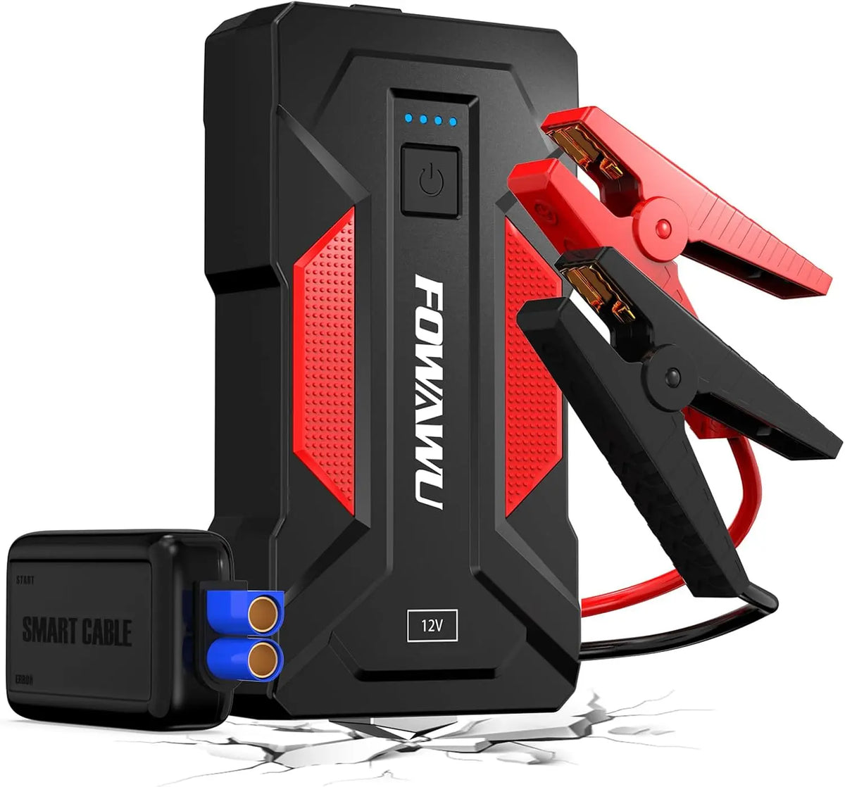 FOWAWU 6000A Booster Batterie Voiture – 24800 mAh, 173*88*36 mm, noir/gris