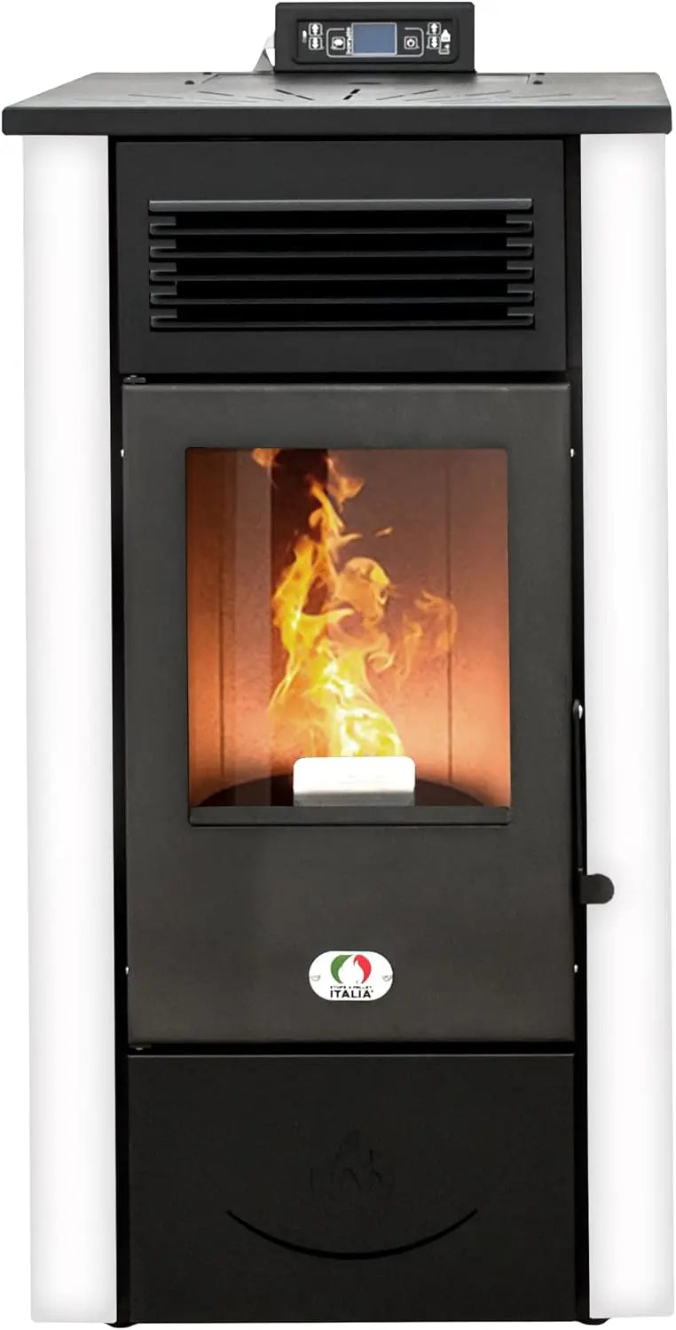 STUFE A PELLET ITALIA Canada 12 KW Canalisable 5 Étoiles – noir/gris