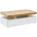 Table basse, avec tiroirs, coloris blanc, pour le salon