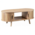 Table basse, avec portes coulissantes, en chêne, pour le salon