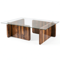 Table basse, en verre, coloris transparent, pour le salon