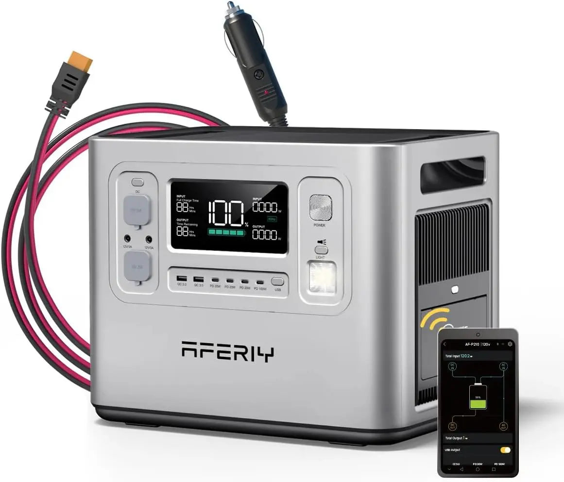 AFERIY Station Electrique portable 2400W – 2048 Wh, argenté