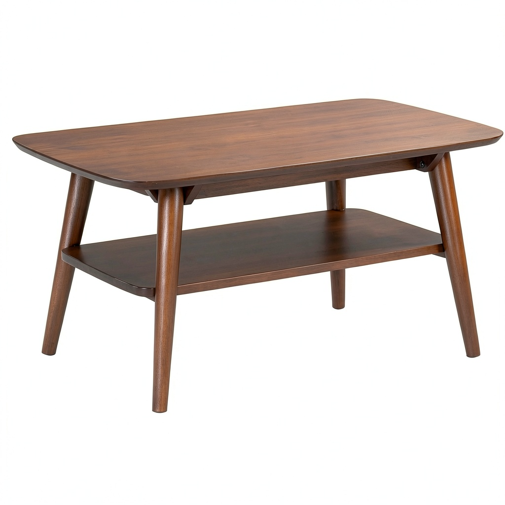 Table basse, en bois massif et noyer, pour le salon