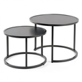 Table basse, en métal, coloris noir, pour le salon