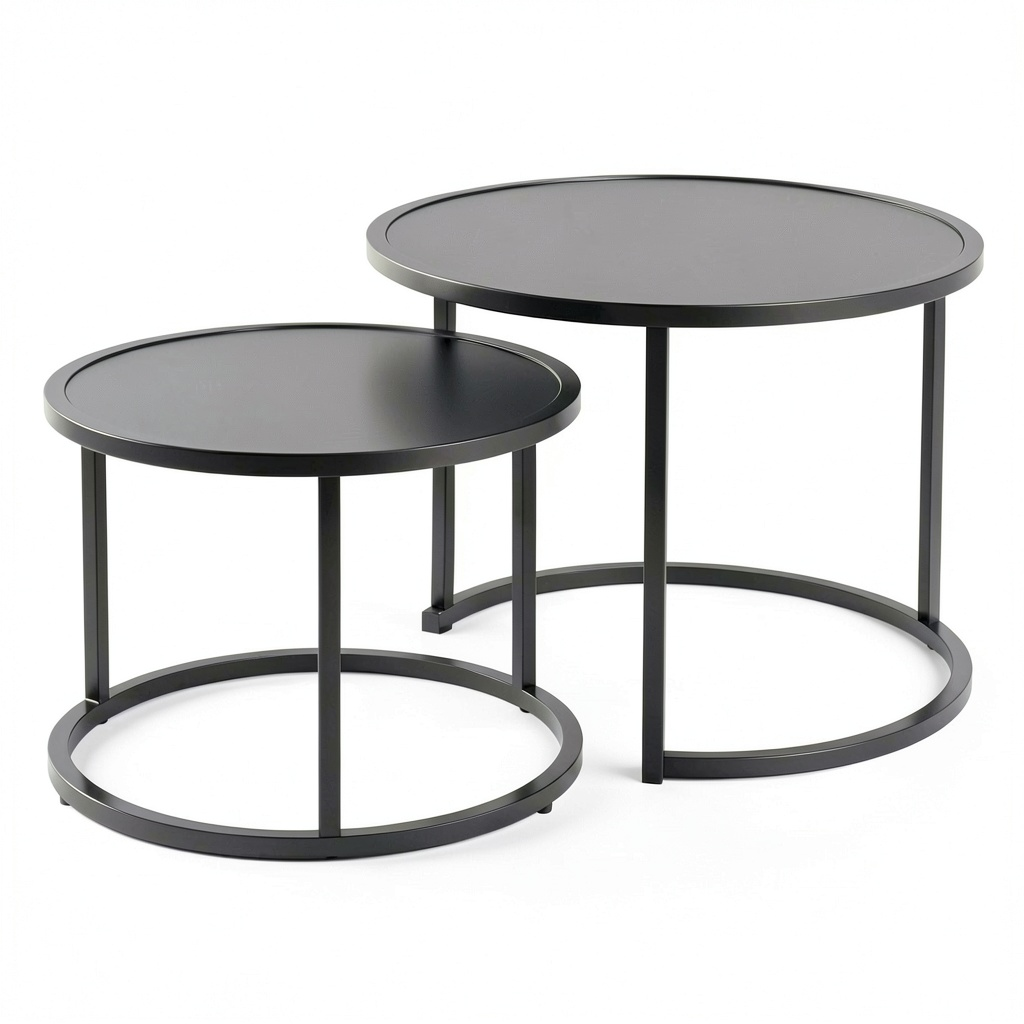 Table basse, en métal, coloris noir, pour le salon