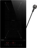 Hermitlux Plaque Induction 2 Feux avec Flexizone 30cm – 3500 W / 2000 W, noir