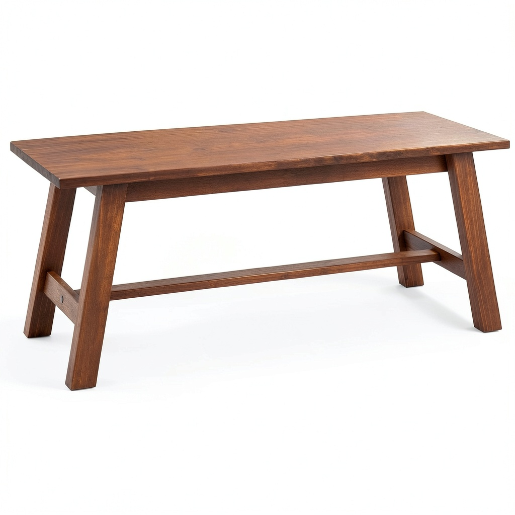 Table basse, en bois massif, 110 x 45 cm, coloris brun, pour le salon