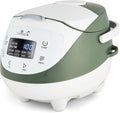 Yum Asia Panda Mini cuiseur à riz avec bol en céramique Ninja et logique floue avancée 3,5 tasses – 0,63 litre, 50 Hz, blanc/vert