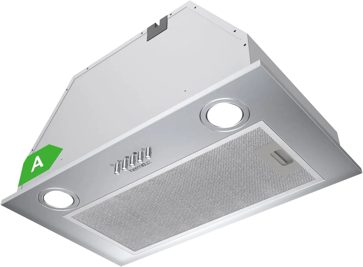 Hermitlux Hotte Aspirante Encastrable 52cm,750m³/h <68dB Éclairage LED – 2 watts, gris